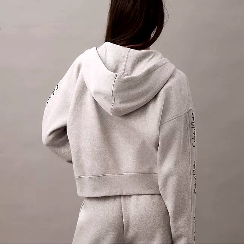 2 PC Calvin Klein LOGO TAPE KNIT FULL ZIP HOODIE & JOGGER SET SZ.M - Picture 4 of 16